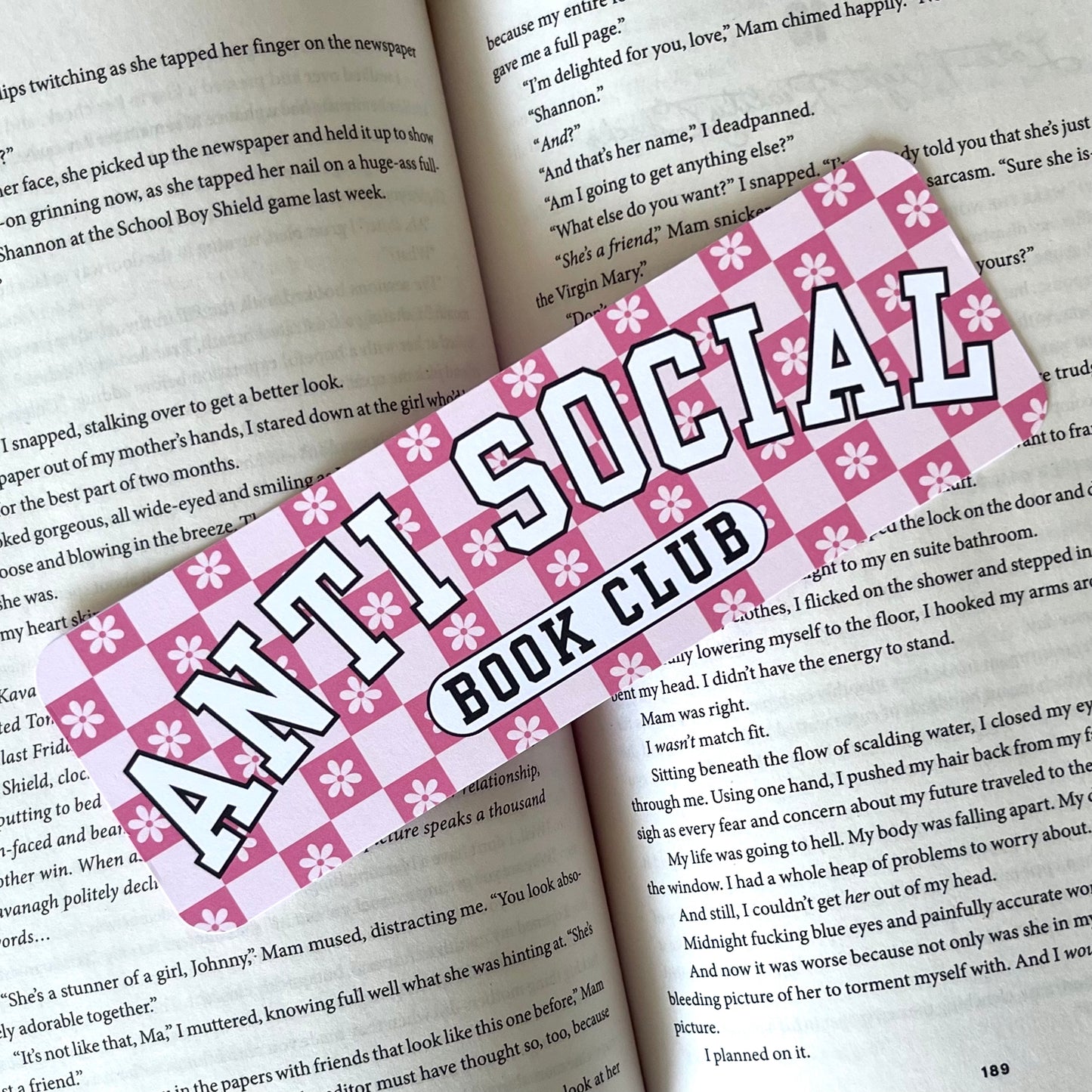 Anti Social Book Club Checkered Bookmark