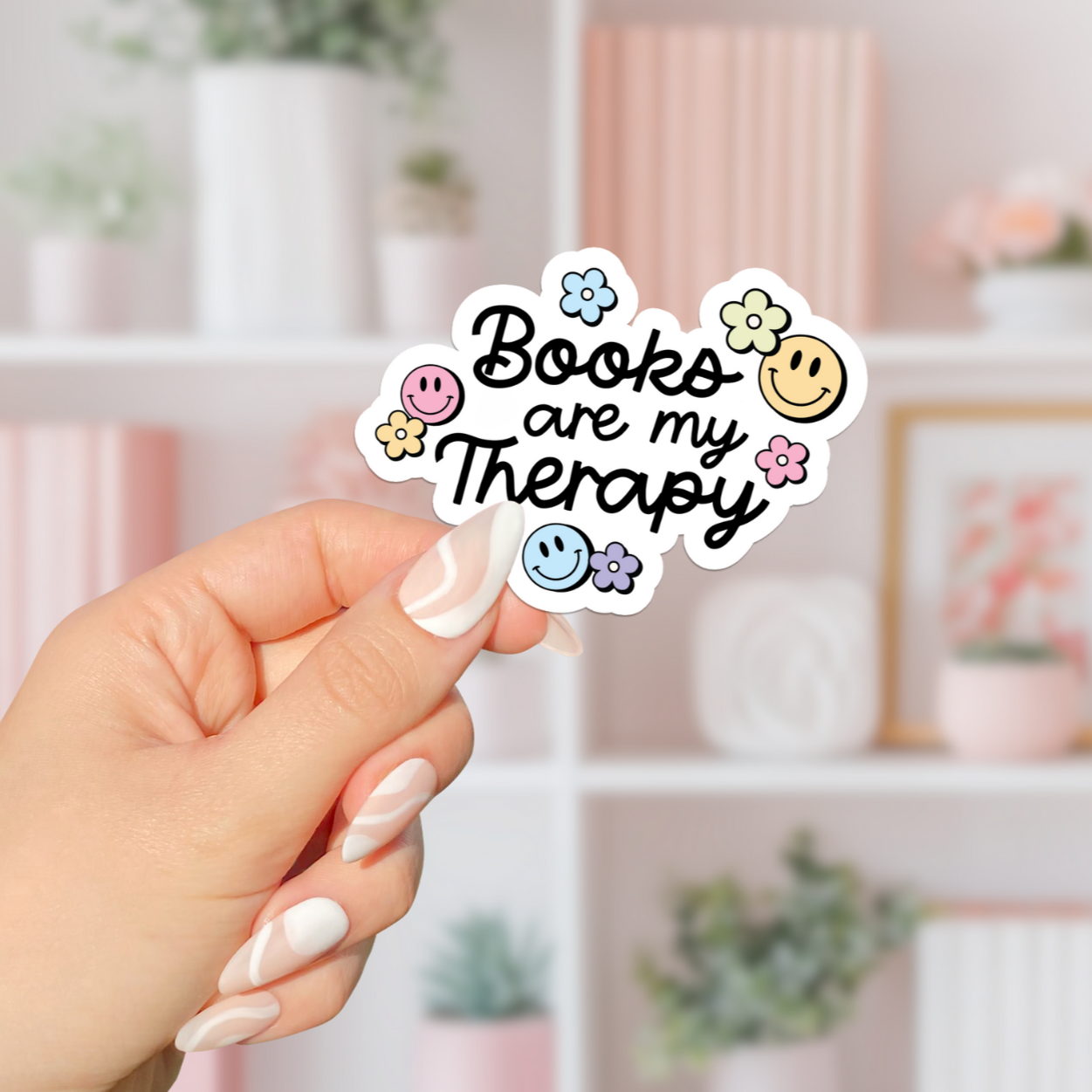 Books Are My Therapy Sticker