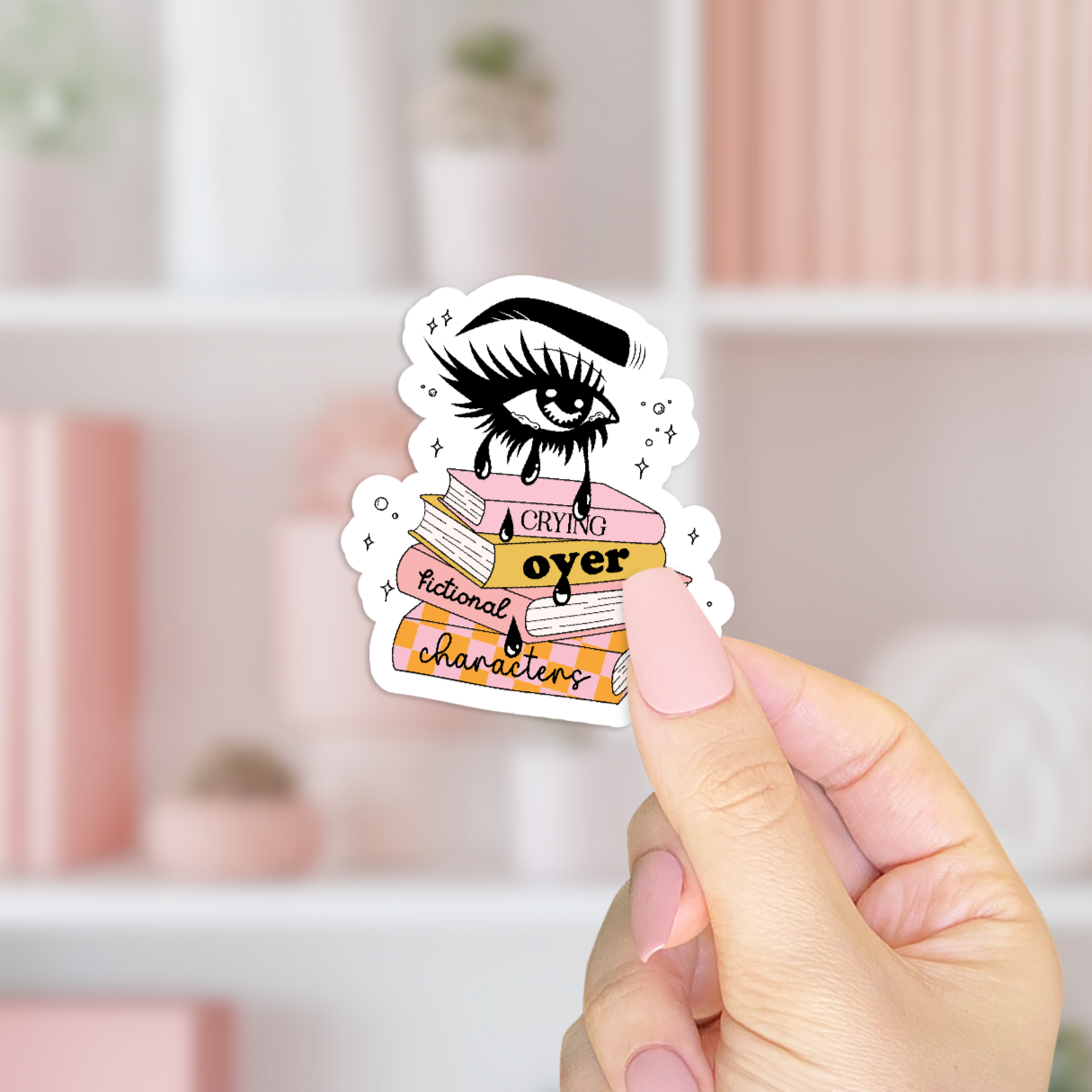 Crying Over Fictional Characters Sticker