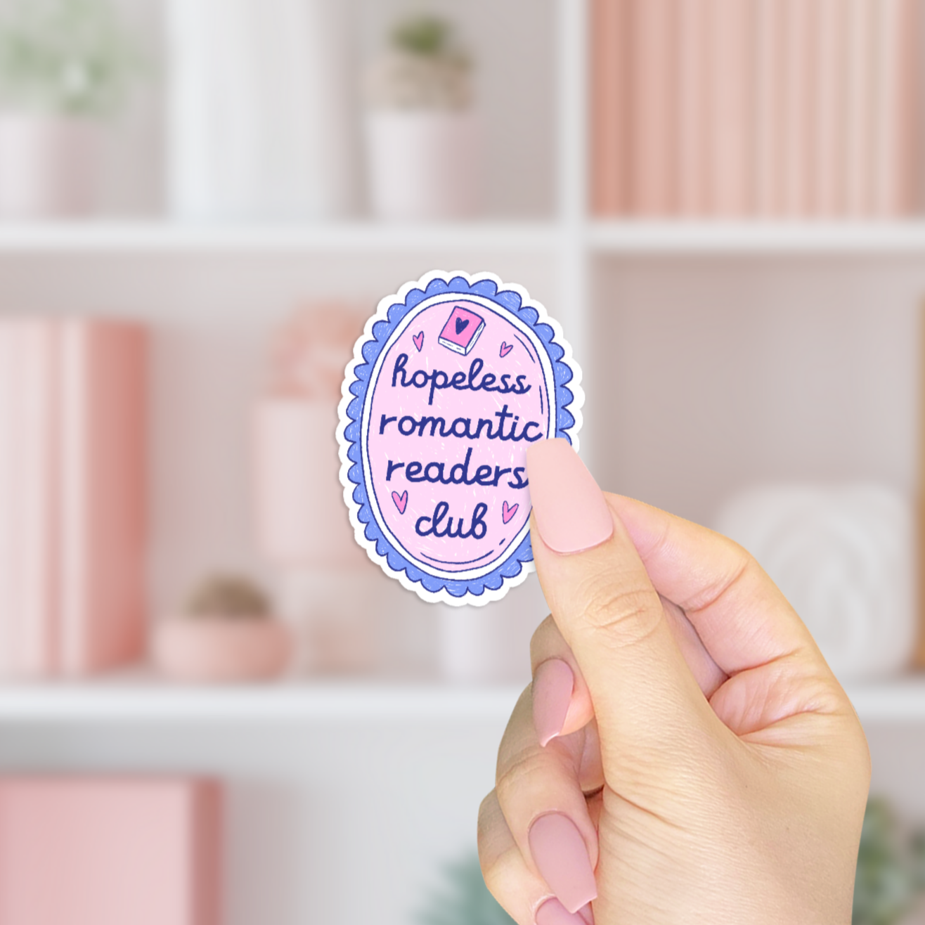 Hopeless Romantic Readers Club Sticker