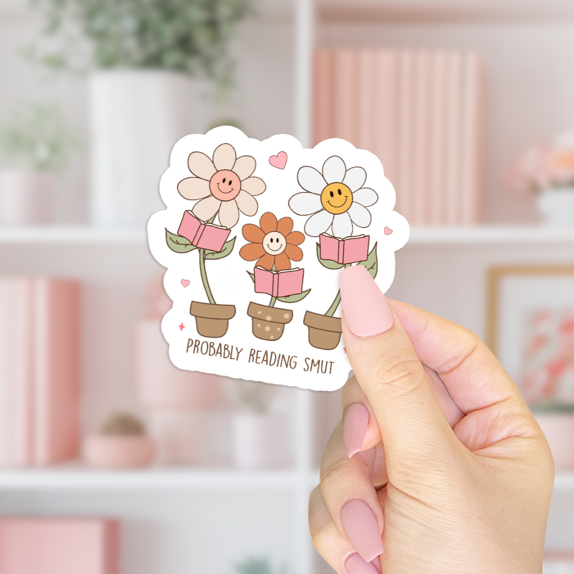 Flowers Reading Smut Sticker
