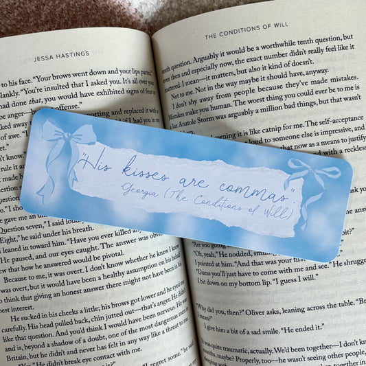 His Kisses Are Commas Bookmark